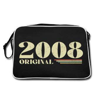 Original 2008 Jahrgang 2008 Retro Jubiläum 2008 - Retro Tasche - Schwarz/Weiß - Hinten