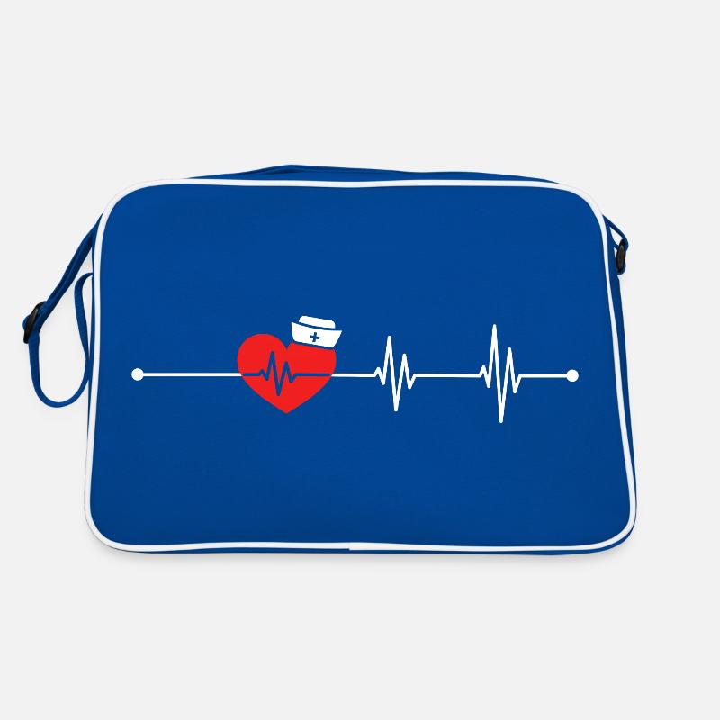 EKG Heartbeat Love Cardiogram Hollow ECG Heart Retro Bag