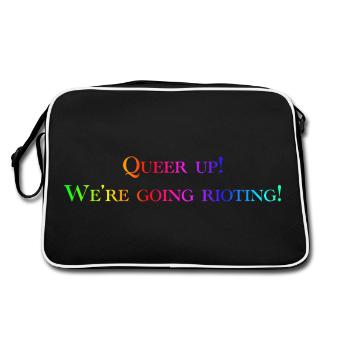 Queer Up - Retro Bag - black/white - Back