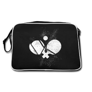 Table tennis, table tennis racket, table tennis ball - Retro Bag - black/white - Back