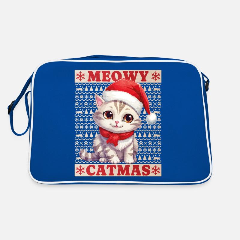 Chat Noël Joyeux Miaou Catmas Laide Mignon Sac Retro