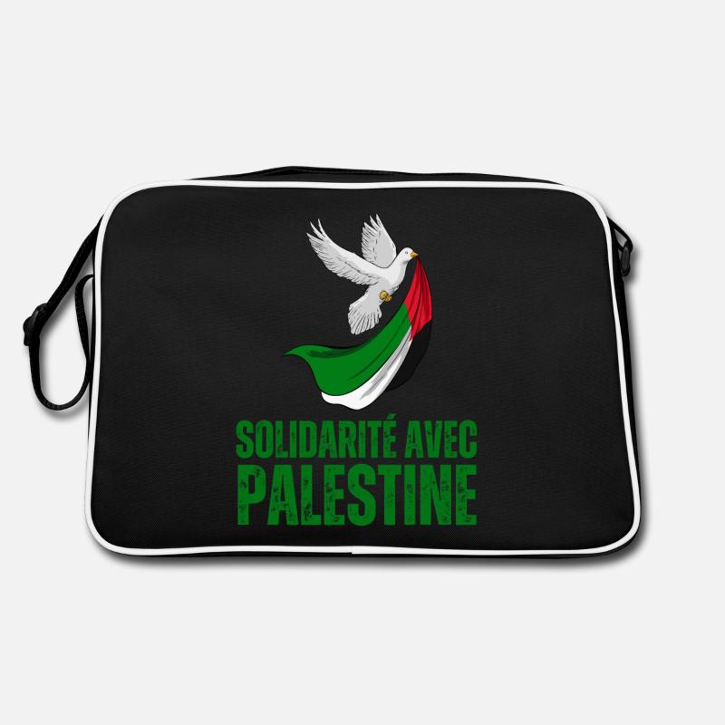 Solidarité avec Gaza Palestine - Sac Retro - noir/blanc