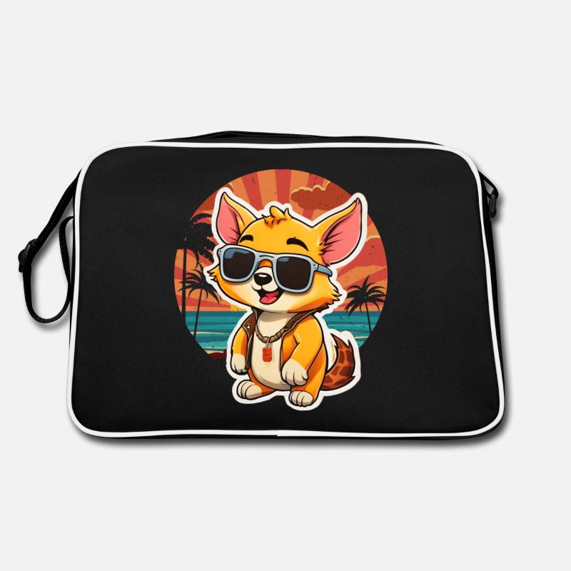 Surfer Fuchs mit Sonnenbrille Retro Tasche