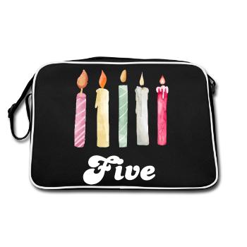 5e anniversaire bougie - Sac Retro - noir/blanc - Dos