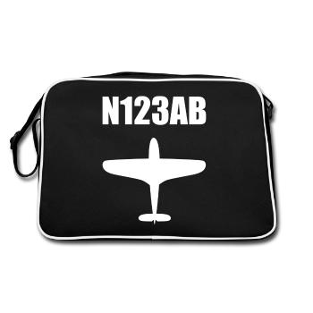Aviation sur mesure - Avion - Vol - Pilote - Sac Retro - noir/blanc - Dos