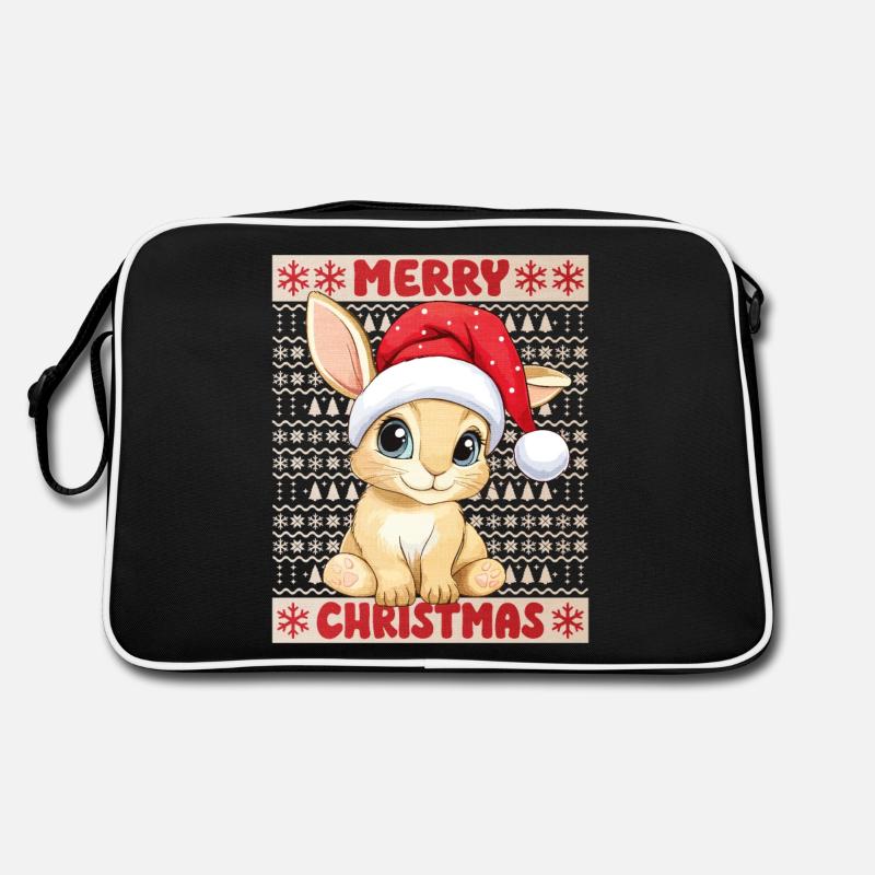 Lapin Lapin Moche Noël Noël Mignon Sac Retro