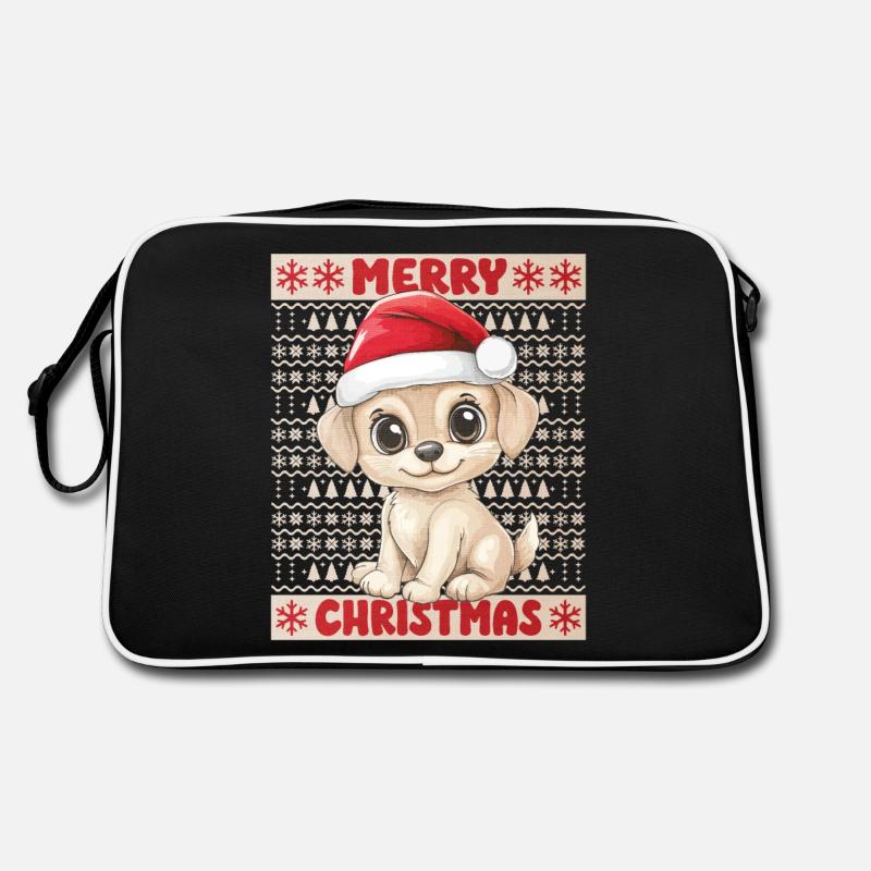 Chien Moche Noël Noël Noël Mignon Mignon Sac Retro