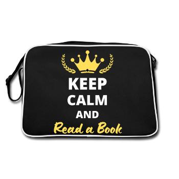 Keep Calm and Read a Book - Book Lover Design - Retro Bag - black/white - Back