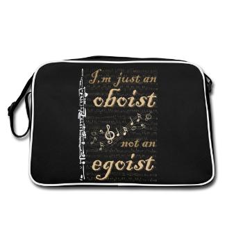 I'm Just an Oboist not an Egoist - Oboe Player - Retro Bag - black/white - Back