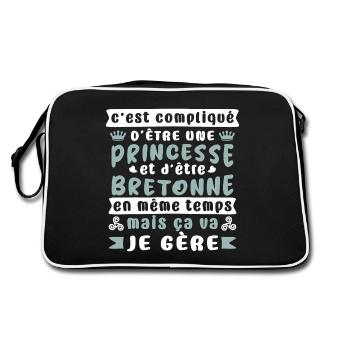 Cadeau original femme bretonne,bretonne,bzh,breizh - Sac Retro - noir/blanc - Dos