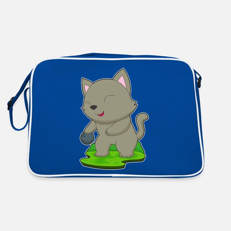 Katze Bowling Bowlingkugel Retro Tasche