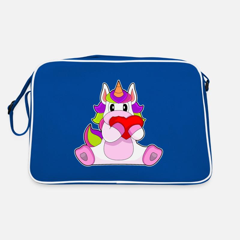 Einhorn Herz Retro Tasche