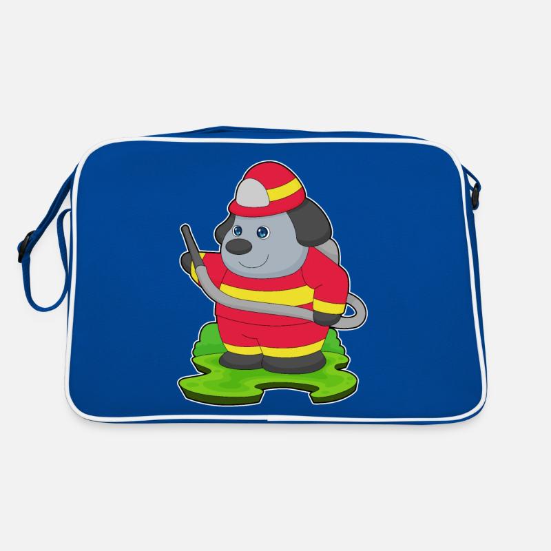 Dog Firefighter Fire Brigade Retro Bag