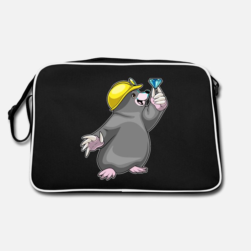 Maulwurf Bergarbeiter Juwel Bergbau Retro Tasche