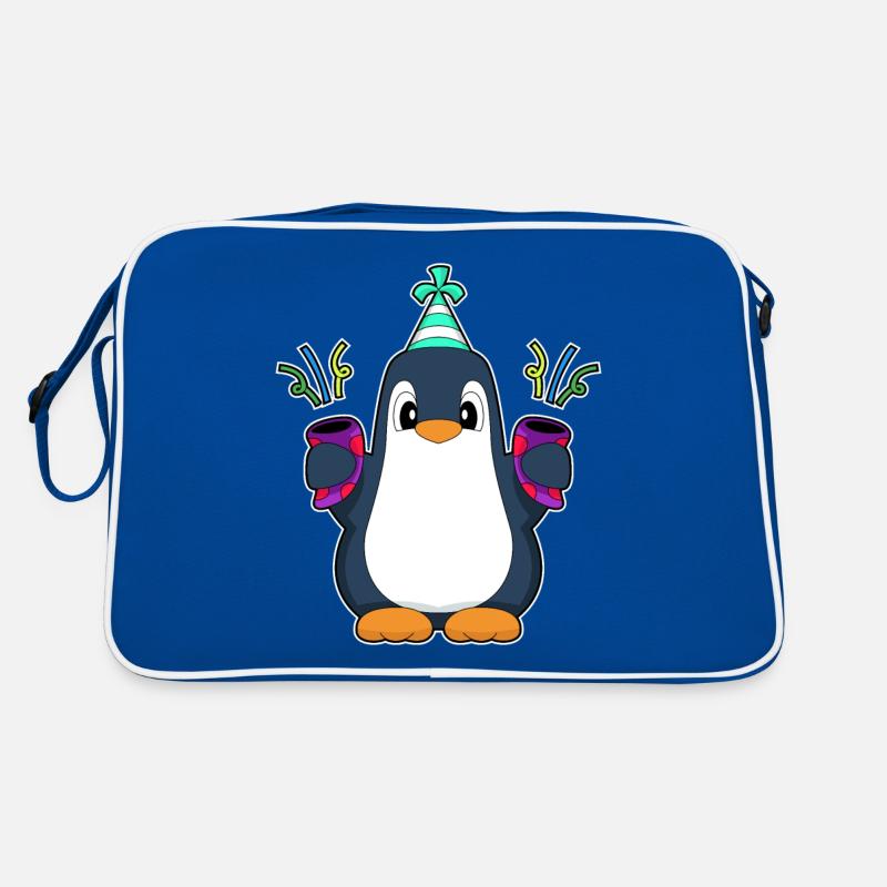 Pinguin Geburtstag Konfetti Retro Tasche