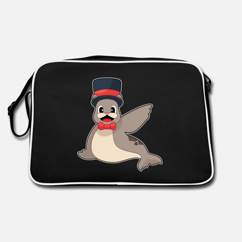 Phoque marié chapeau haut de forme mariage Sac Retro
