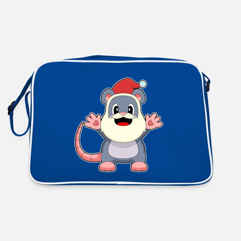 Souris Noël Père Noël Sac Retro