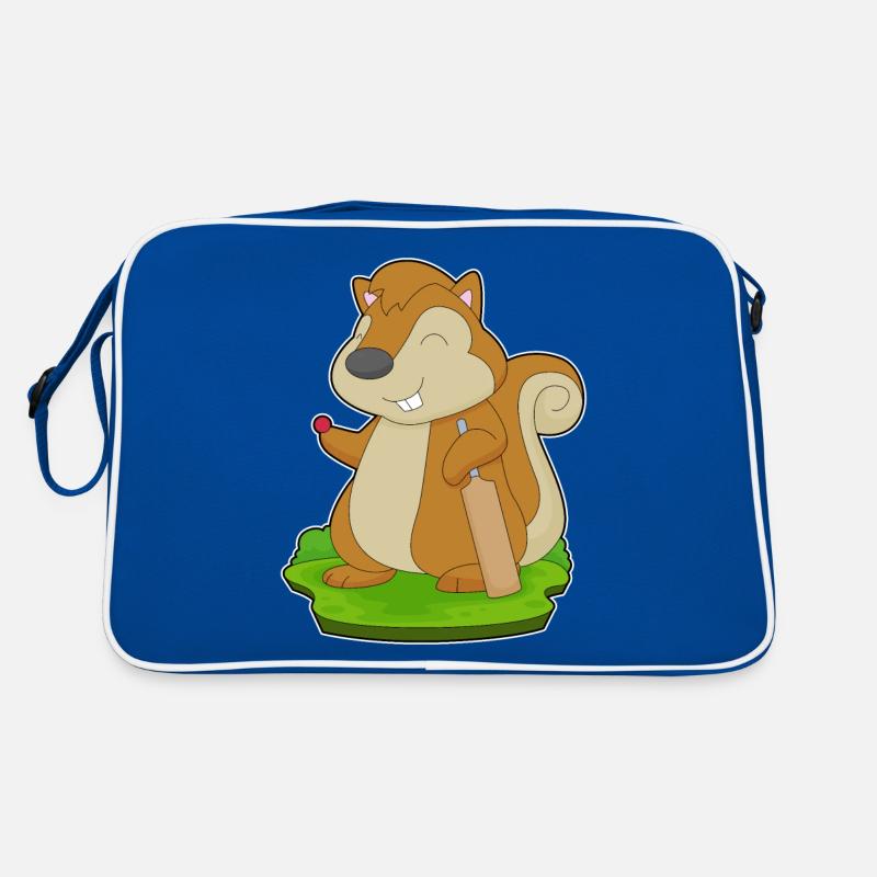 Eichhörnchen Cricket Cricketschläger Retro Tasche