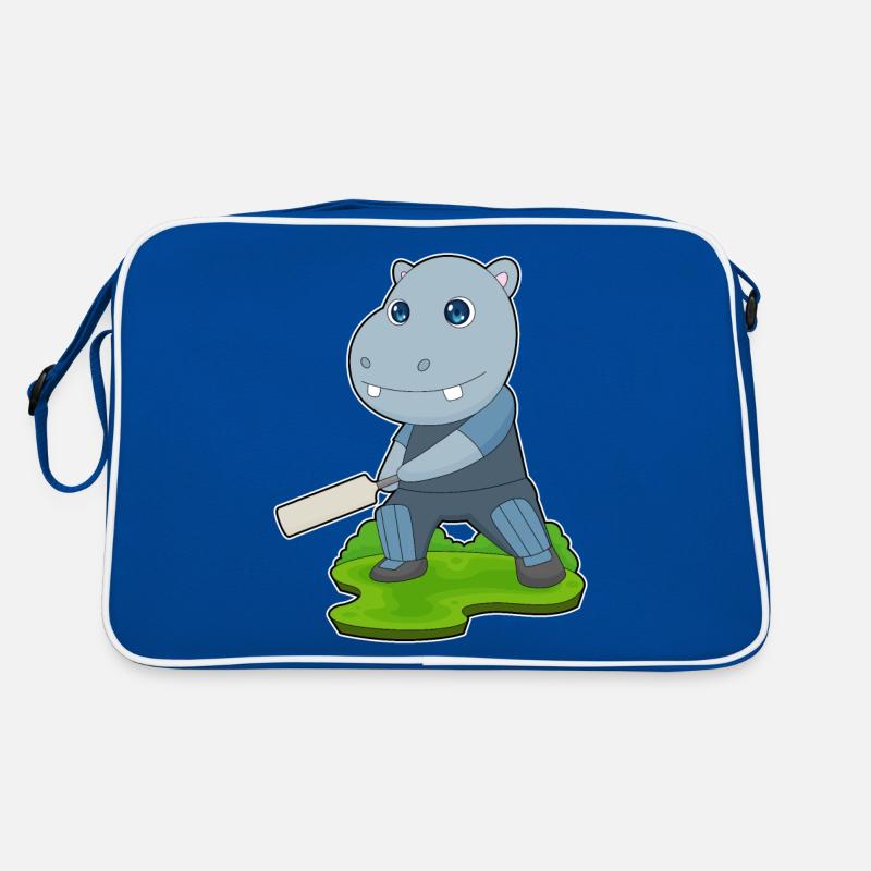 Nilpferd Cricket Cricketschläger Retro Tasche