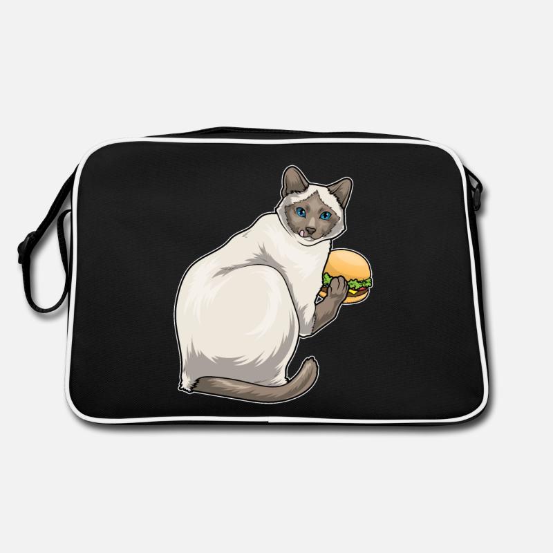 Siamkatze Cheeseburger Retro Tasche