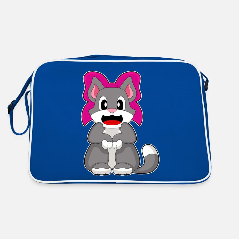 Katze Schleife Retro Tasche