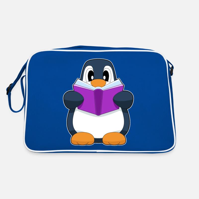Pinguin Nerd Buch Retro Tasche