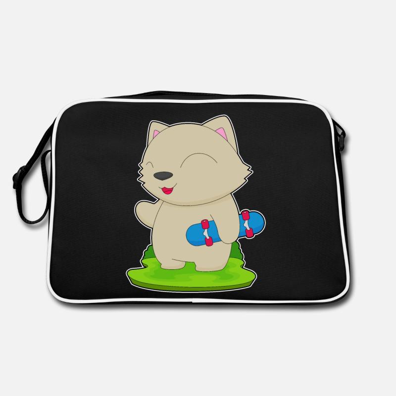 Cat Skater Skateboard Retro Bag