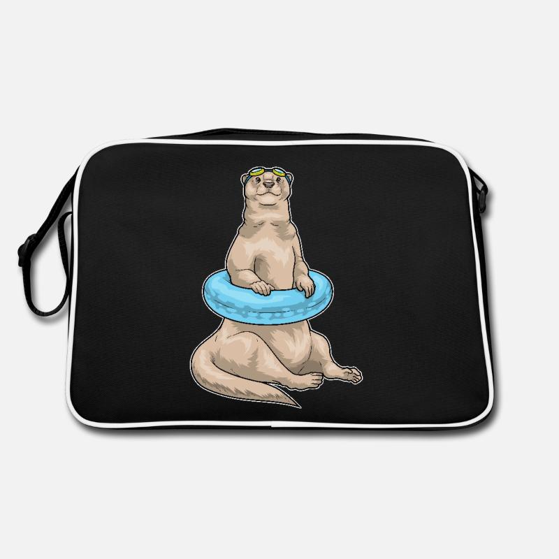 Bouée de sauvetage de natation Otter - Sac Retro - noir/blanc