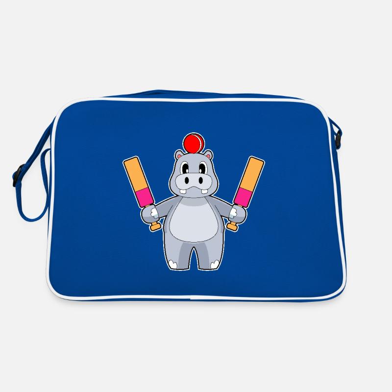 Nilpferd Cricket Cricketschläger Retro Tasche