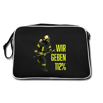 Nous donnons 112 % Pompiers Pompier Sauvetage - Sac Retro - noir/blanc - Dos