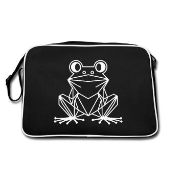 Polygone de grenouille - Design nature minimaliste - Sac Retro - noir/blanc - Dos