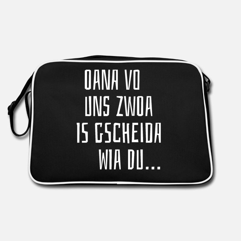 Oana Vo Uns Zwoa Is Gscheida Wia Du Bayern Witzig - Retro Tasche - Schwarz/Weiß