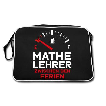 MATHELEHRER FERIEN SCHULE MATHEMATIK LEHRER - Retro Tasche - Schwarz/Weiß - Hinten