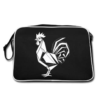 Hahn Polygon – Design de ferme minimaliste - Sac Retro - noir/blanc - Dos
