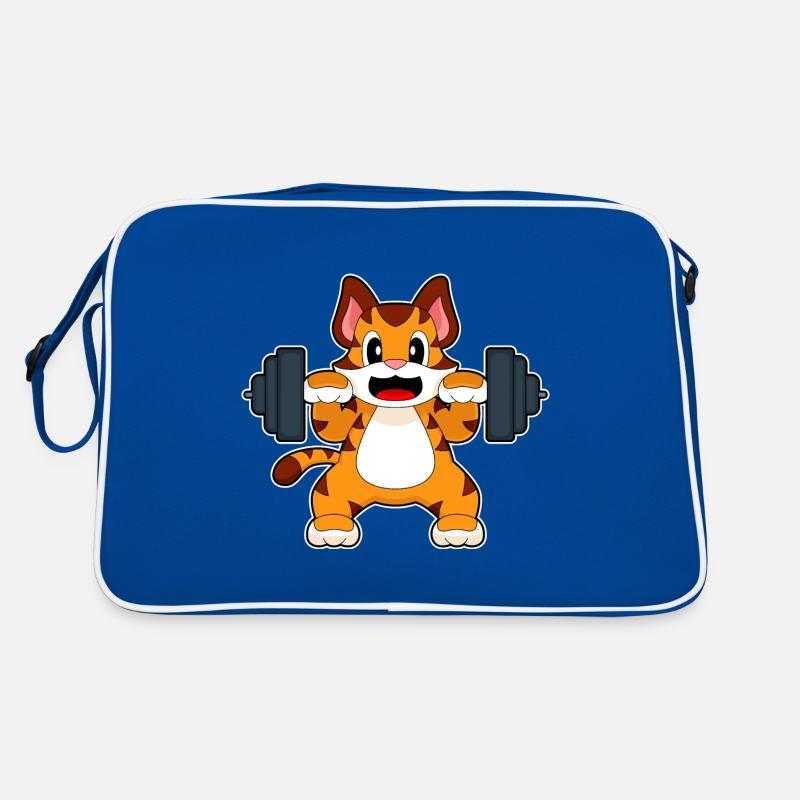 Tiger Bodybuilder Dumbbell Bodybuilding Retro Bag