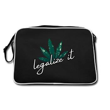 Légaliser la marijuana Cannabis Weed Ganja Mary Jane - Sac Retro - noir/blanc - Dos