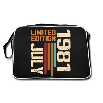 Juli 1981 Geburtstagsgeschenk 1981 Juli 1981 - Retro Tasche - Schwarz/Weiß - Hinten