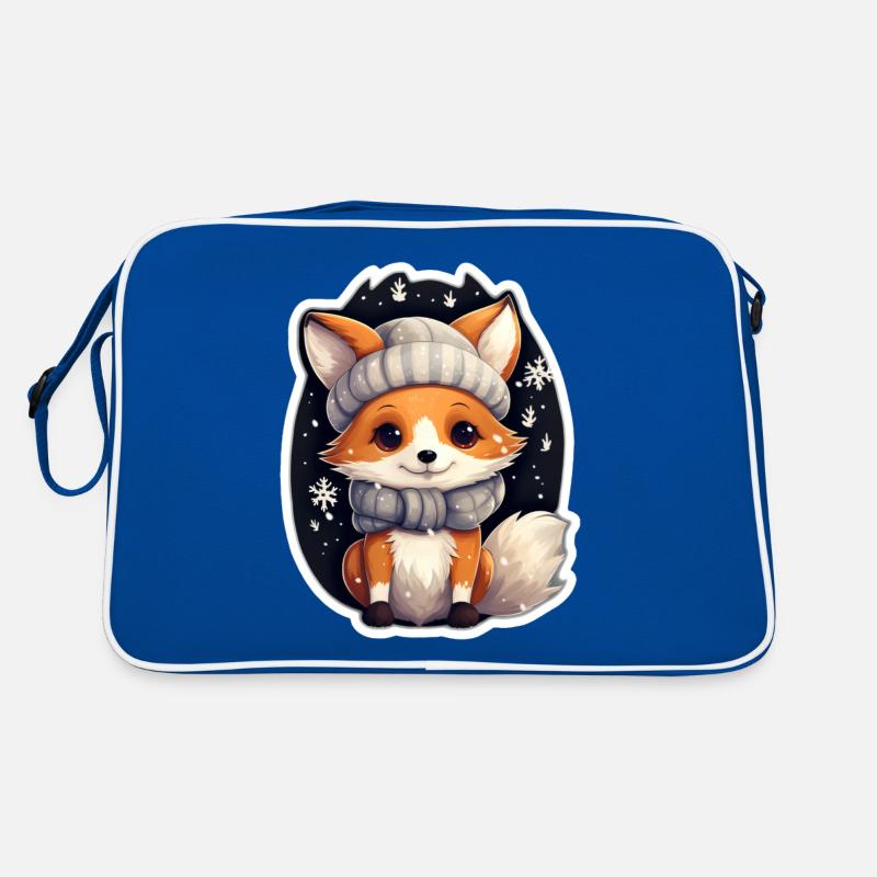 Fuchs in Winternacht Retro Tasche