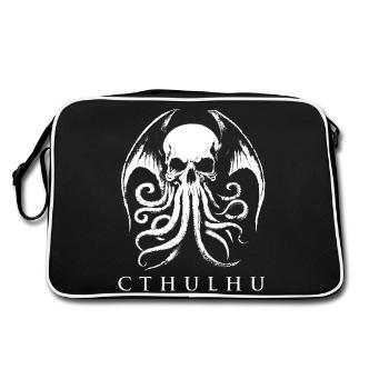 Cthulhu Gothic Skull - Sac Retro - noir/blanc - Dos