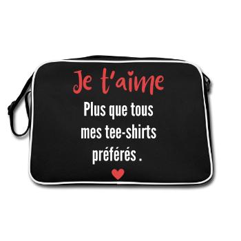 Ja t’aime plus que mes tee shirt préférés - Sac Retro - noir/blanc - Dos