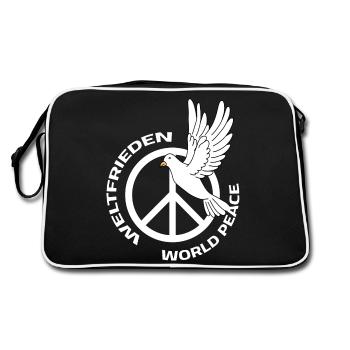 Paix dans le monde Journée mondiale de la paix Colombe de la paix - Sac Retro - noir/blanc - Dos