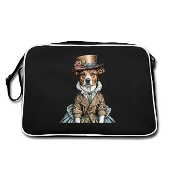 Victorian dog - Retro Bag - black/white - Back