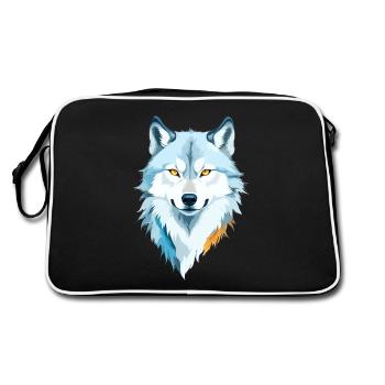 Art vectoriel loup avec illustration aux couleurs vives - Sac Retro - noir/blanc - Dos
