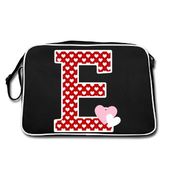 Lettre E cœur - Sac Retro - noir/blanc - Dos
