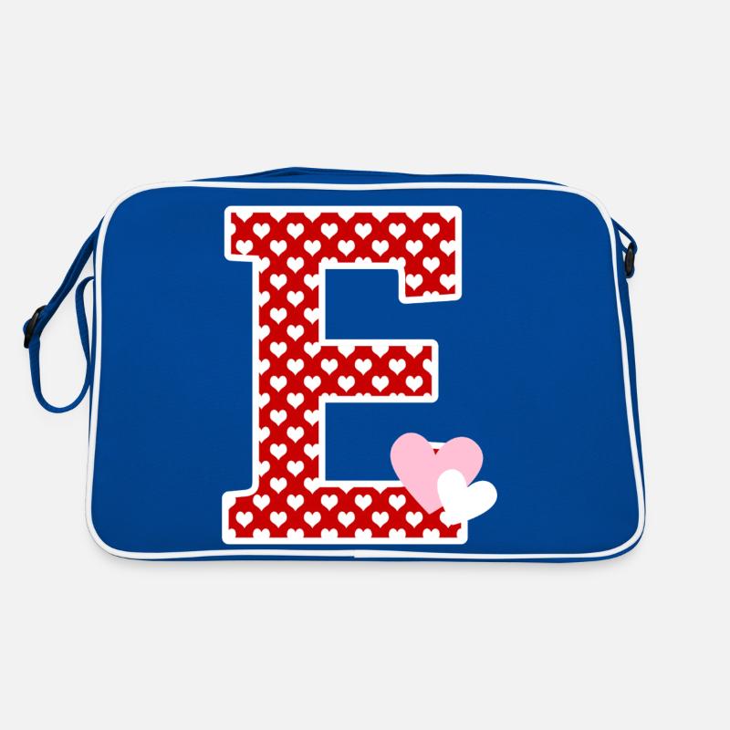 Buchstabe E Herz Retro Tasche