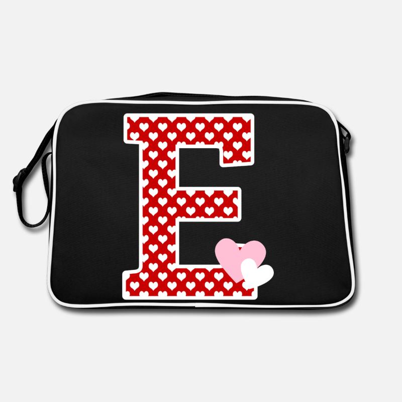 Lettre E cœur Sac Retro