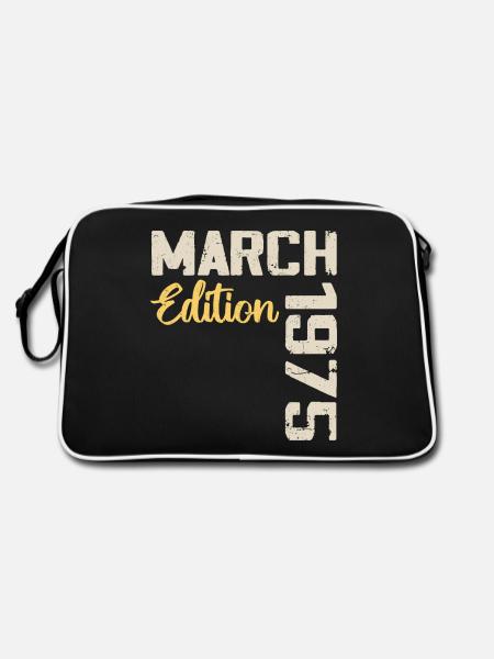 Mars 1975 Cadeau Anniversaire Mars 1975 - Sac Retro - noir/blanc - Dos