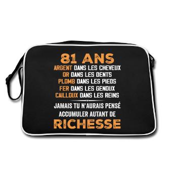 81 Ans Cadeau D'anniversaire Drôle Cadeau 81 ans - Sac Retro - noir/blanc - Dos