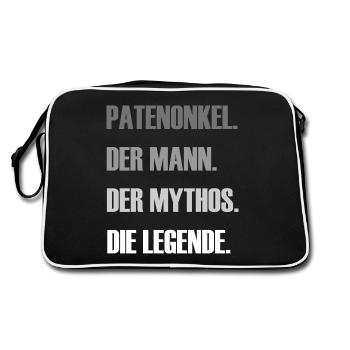 Patenonkel - Retro Tasche - Schwarz/Weiß - Hinten