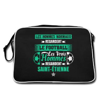 Saint-Étienne,football,socer,club,football, - Retro Bag - black/white - Back